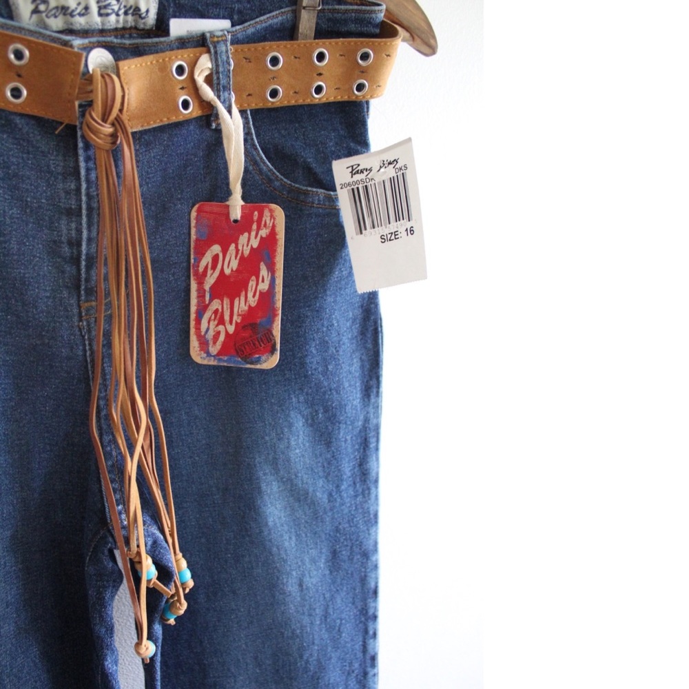 Paris Blue NEW Bohemian Embellished Belted Flare Jeans Girls 16